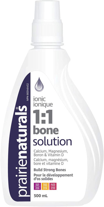 Prairie Naturals Ionic 1:1 Bone Solution Calcium, Magnesium, Boron & Vitamin D 500ml