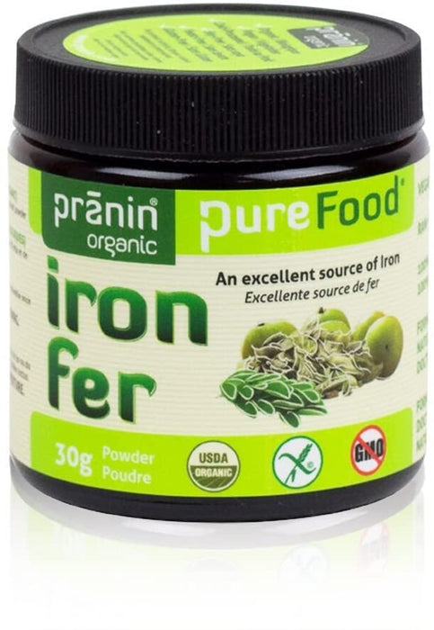 Pranin Organic Pure Food Iron Fer an Excellent Source of Iron 30g