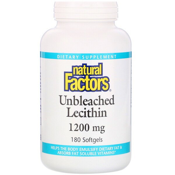 Natural Factors Unbleached Lecithin 180 Softgels
