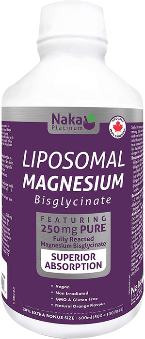 Naka Platinum Liposomal Magnesium Bisglycinate Superior Absorption 250ml