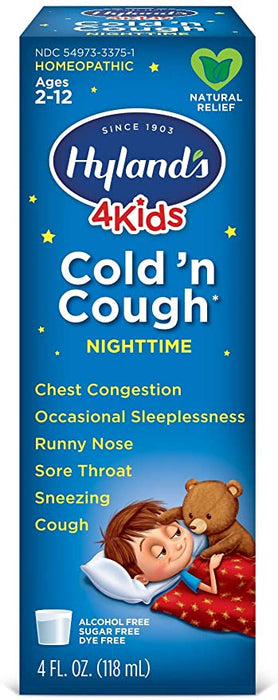 Hyland's 4Kids Nighttime Homeopathic Cold 'n Cough Syrup 4oz (night)