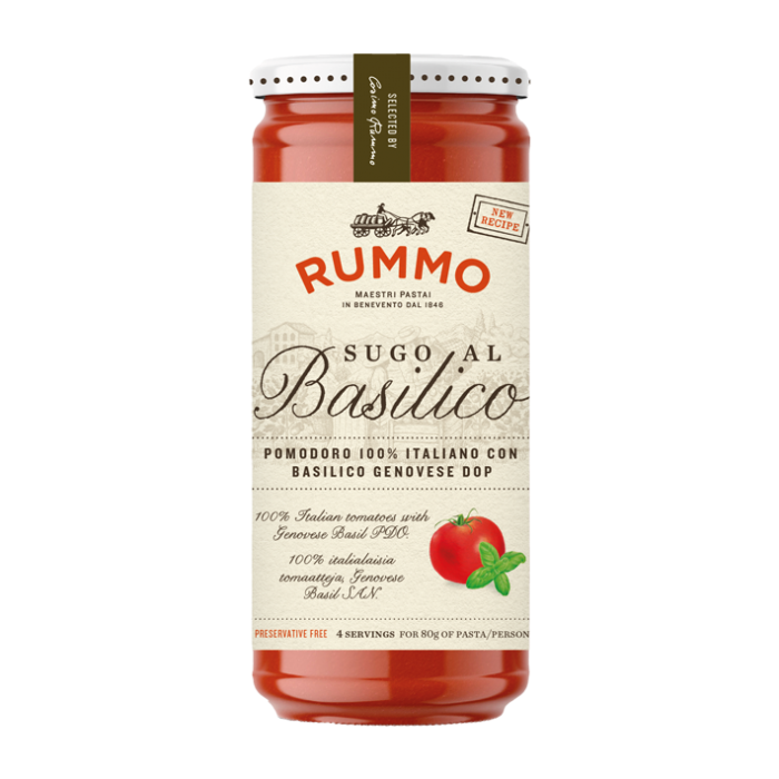 Rummo Sugo Al Basilico Pomodoro 100% Italian Tomatoes with Genovese Basil Sauce 340g