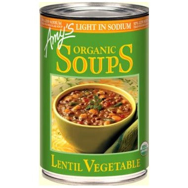 Amy's Organic Soups - 50% Less Sodium Lentil Vegetable 398ml