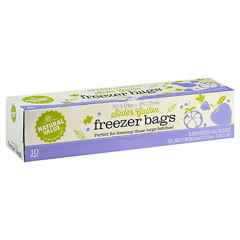 Natural Value Freezer Bags - Slider Gallon 10 Bags
