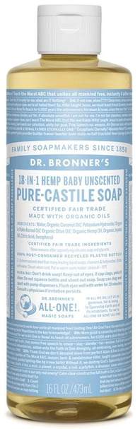 Dr. Bronner's 18-in-1 Pure-Castile Soap - Unscented 472ml