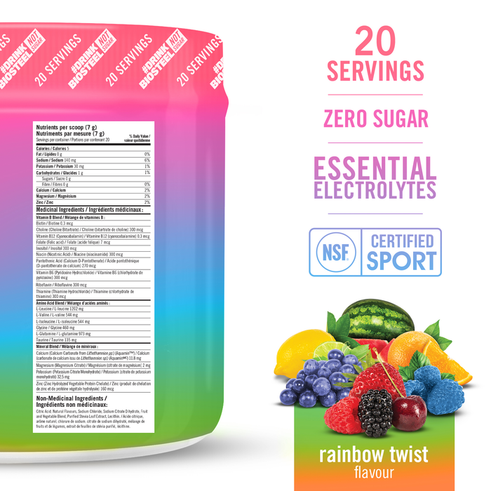 BioSteel Hydration Mix Powder Rainbow Twist - Sugar Free 140g