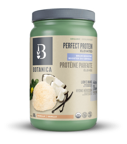 Botanica Perfect Protein Elevated Brain Booster with Lion's Mane Rhodiola B Complex Vanilla Flavour Organic 606g