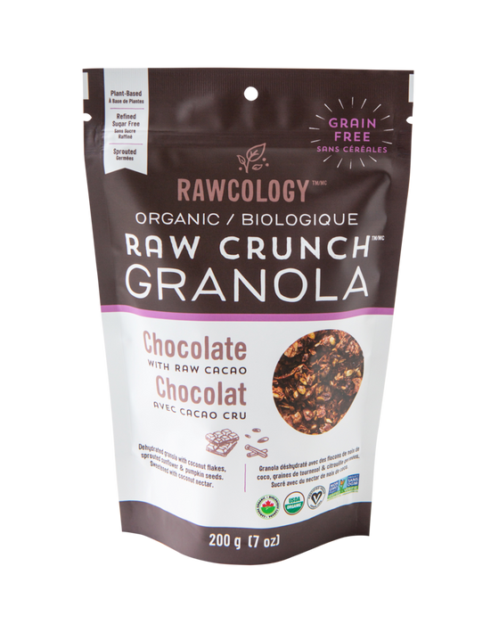 Rawcology Organic Raw Crunch Granola - Chocolate with Raw Cacao 200g