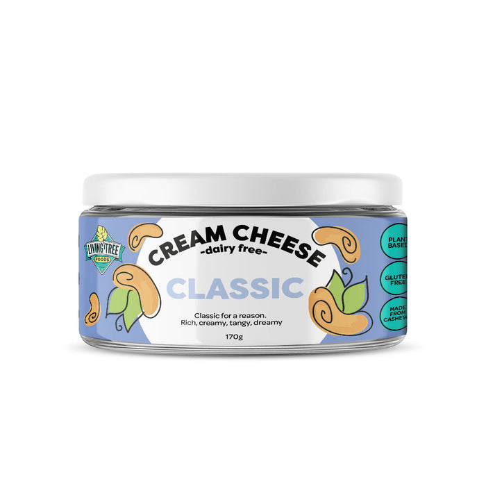 Living Tree Foods Dairy Free Cream Cheese Spread Classic Flavour - Dairy Free, Gluten Free, Plant Based 170g