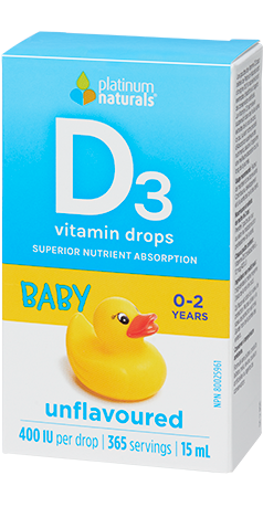 Platinum Naturals - Vitamin D3 Drops for Babies 400IU (0-2 Years) 15ml