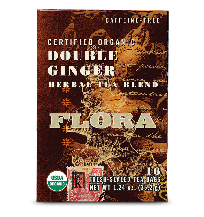 Double Ginger Flora Herbal Teas - Organic 16 Tea Bags