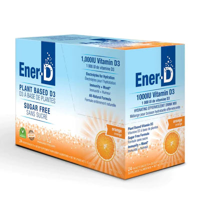 Ener-D Plant Based Vitamin D3 Hydrating Drink Mix Orange - 1,000IU 24 Packets