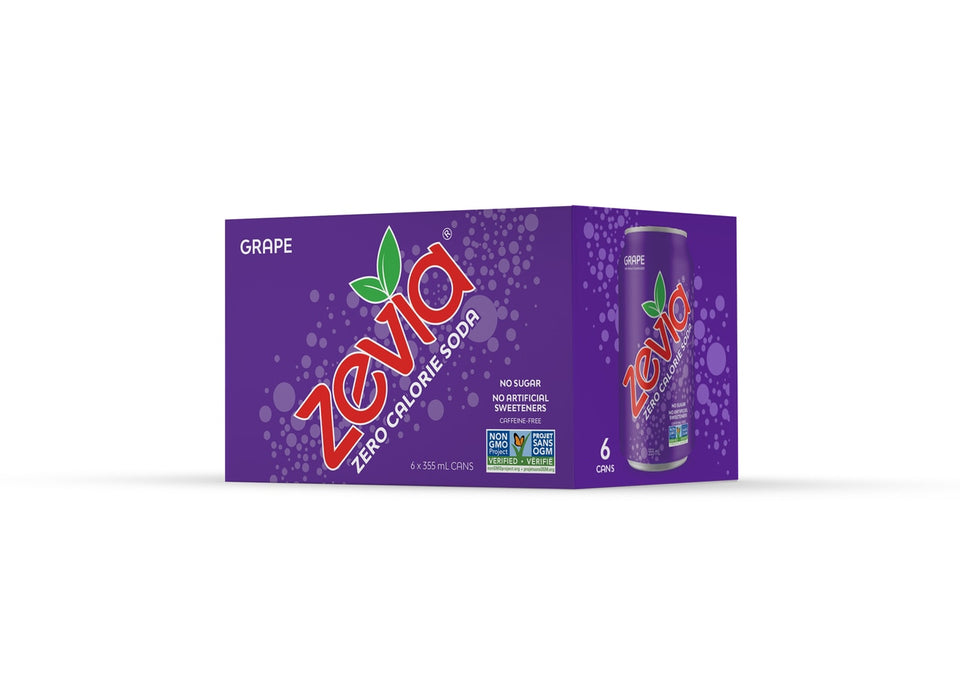 Zevia Zero Calorie Soda - Grape 6x355ml