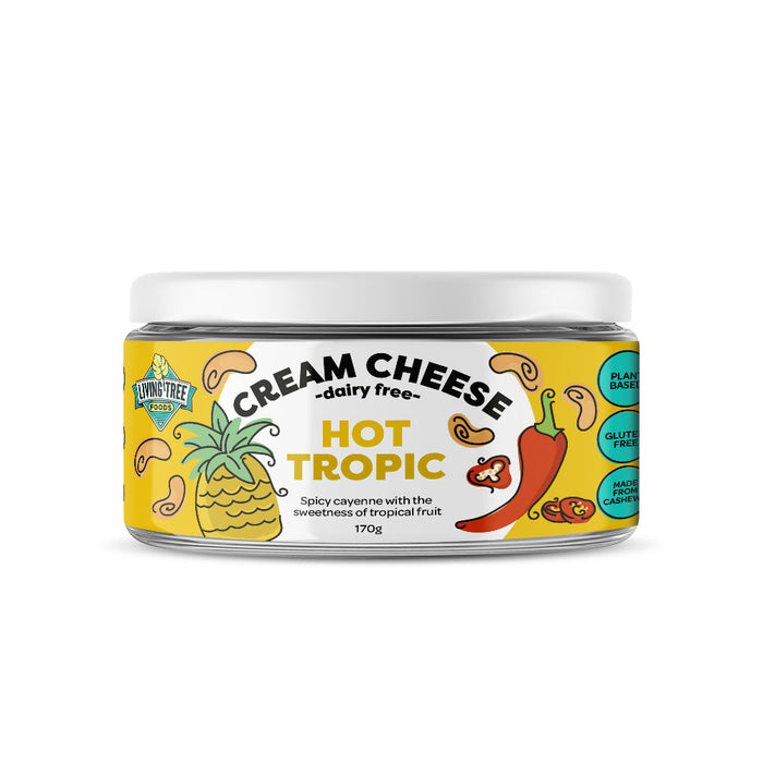 Living Tree Foods Dairy Free Cream Cheese Spread Hot Tropic Flavour - Dairy Free, Gluten Free, Plant Based 170g