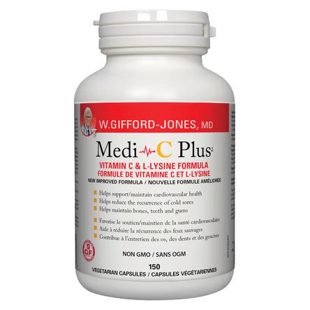 Medi C Plus - Vitamin C & L-Lysine Formula (with Calcium Absorbate) 150 Vegecaps
