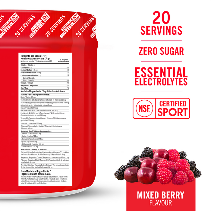 BioSteel Hydration Mix Powder Mixed Berry - Sugar Free 140g