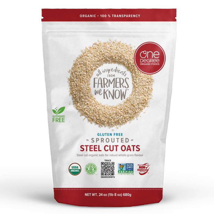 One Degree Organic Foods Sprouted Steel Cut Oats - Gluten Free 680g
