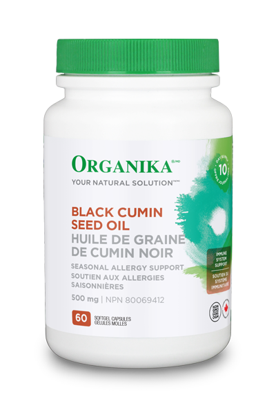 Organika Black Cumin Seed Oil Softgels - Supportive Therapy For Allergic Rhinitis, (Hay Fever). 120softgels