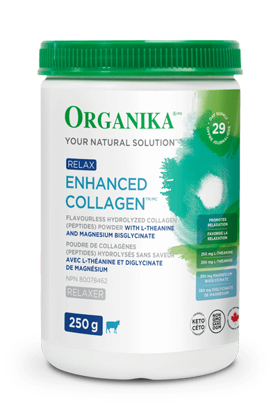 Organika Enhanced Collagen Relax with L-Theanine and Magnesium Bisglycinate. 250g
