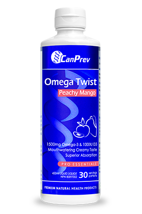 CanPrev Omega Twist Peachy Mango Omega 3 Fish Oil 450ml