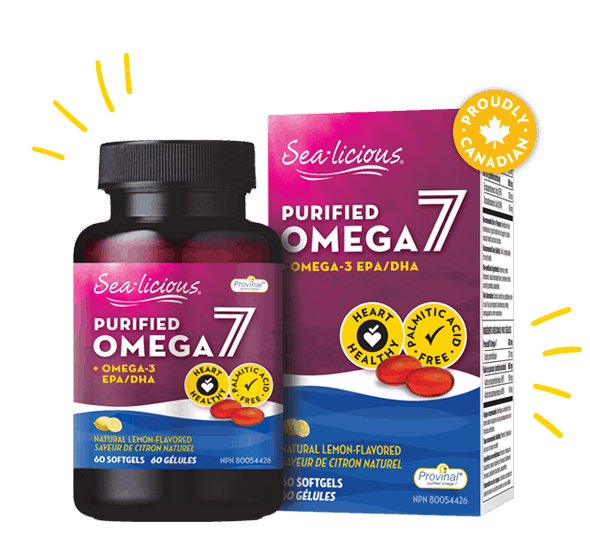 Sea-licious Purified Omega 7 - Omega-3 EPA/DHA - Lemon Flavour 60 Softgels