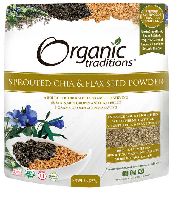 Organic Traditions Sprouted Chia & Flax Seed Powder 227g