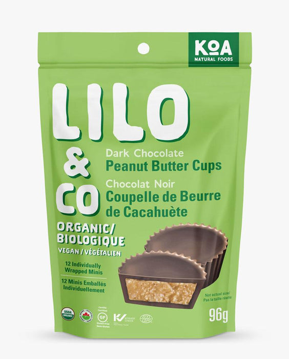 Lilo's Dark Chocolate Peanut Butter Cups Organic 96g