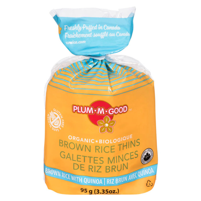 Plum-M-Good Brown Rice Thins - Organic, Gluten Free - Brown Rice with Quinoa 95g