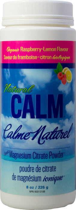 Natural Calm Ionic Magnesium Citrate Powder Organic Raspberry Lemon 226graspber