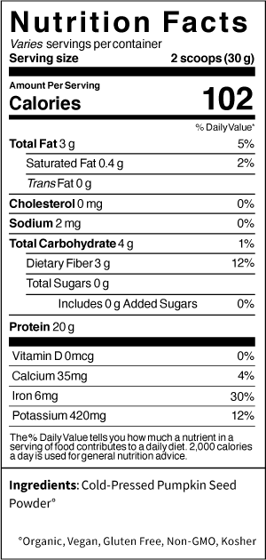 Sprout Living Simple Organic Pumpkin Protein Unflavoured - Keto & Paleo, Vegan, Grain Free, Non-GMO, Soy Free, Gluten Free, Kosher 454g