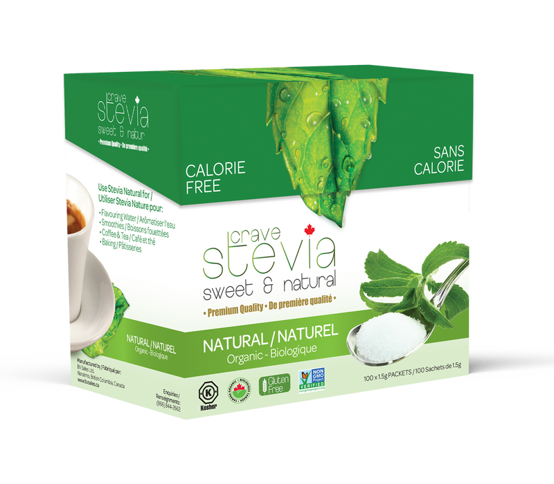 Crave Stevia Powder Packets Organic 35packets