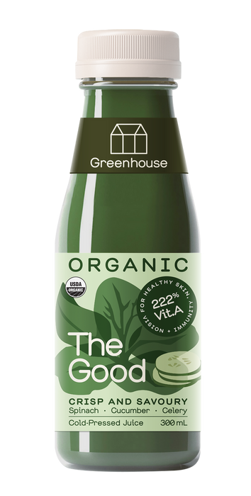 Greenhouse The Good:  Organic Fresh Cold-Pressed Juice; Spinach, Cucumber, Celery 300ml