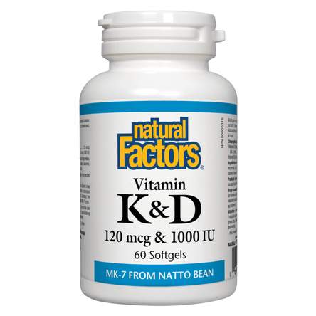 Natural Factors Vitamin K&D MK-7 From Natto Bean 60 Softgels
