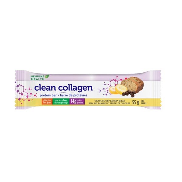 Genuine Health Clean Collagen Protein Bar - Chocolate Chip Banana Bread 55g