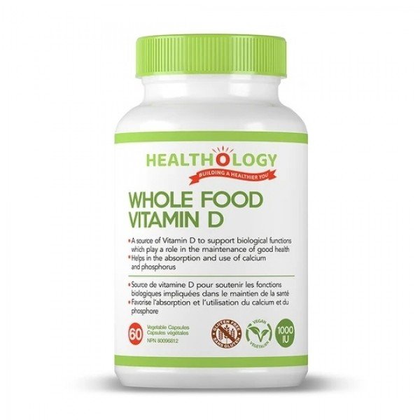 Healthology Whole Food Vitamin D 60 Vegecaps
