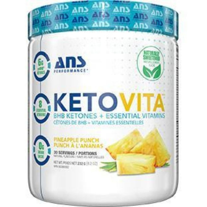 ANS KetoVita BHB Ketones & Vitamin Powder Pineapple Punch Flavour  232g