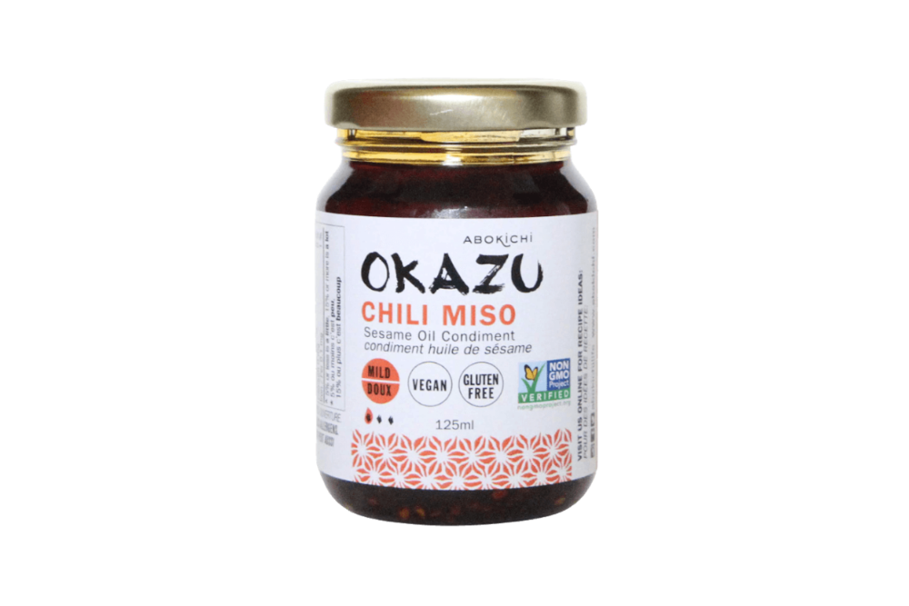 Abokichi Okazu Chili Miso Sesame Oil Condiment - Vegan, Gluten Free. 125ml