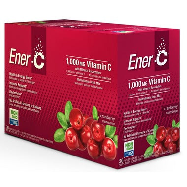 Ener-C Vitamin C 1000mg with Minerals Drink Mix (Rasberry Flavour) 30 Pack