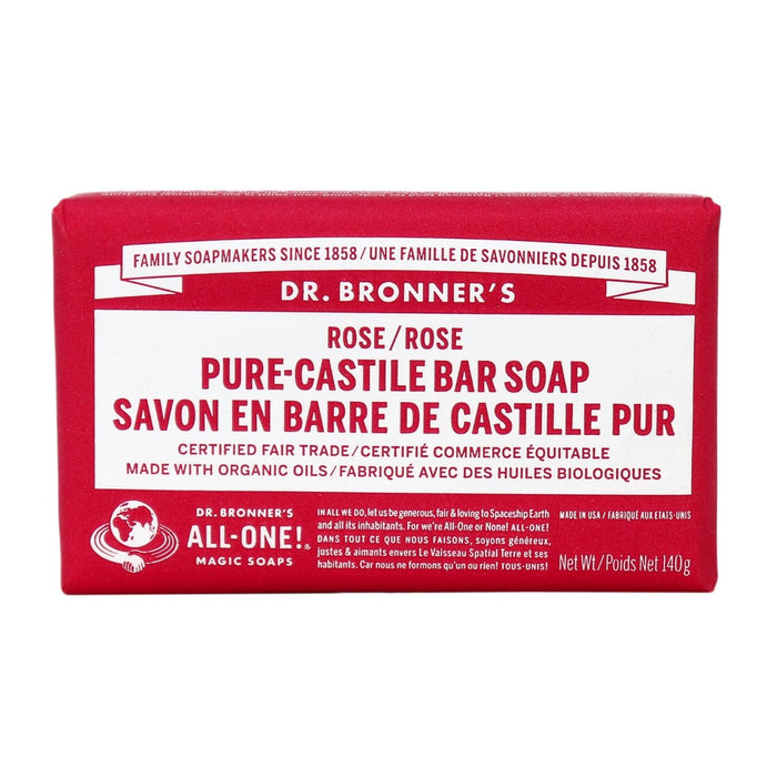 Dr. Bronners 18-In-1 Pure Castile Bar Soap Rose 140G