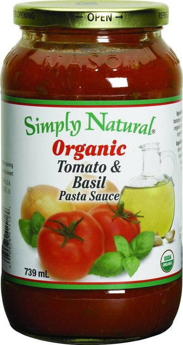 Simply Natural Organic Pasta Sauce - Tomato and Basil 739ml