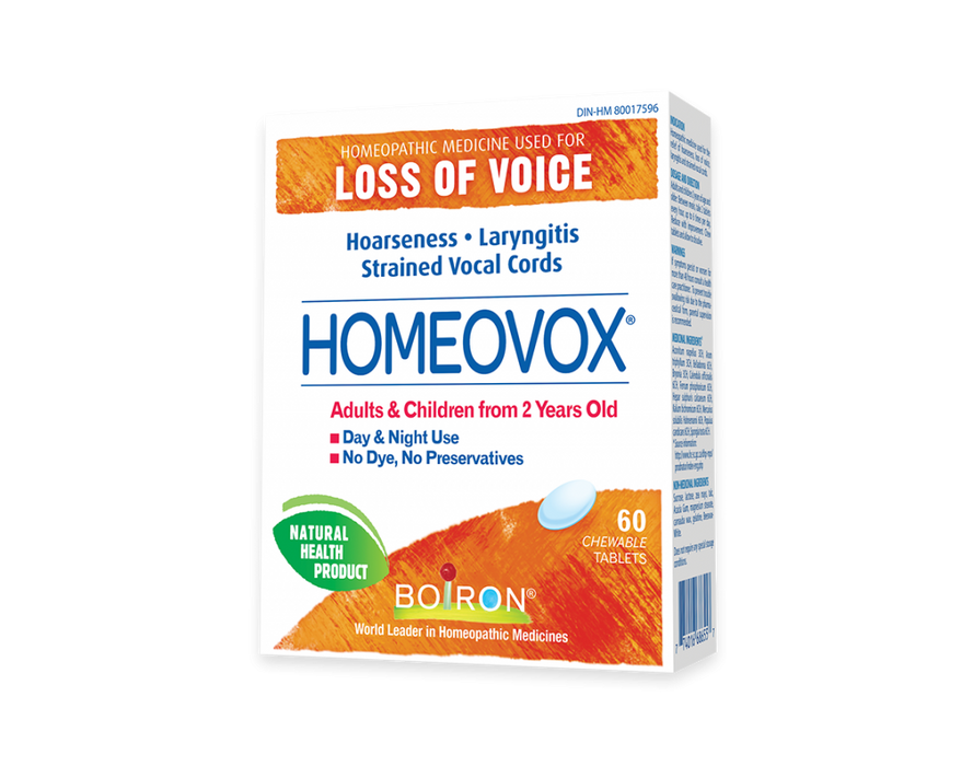 Boiron Homeovox Loss of Voice Medicine 60 Chewables