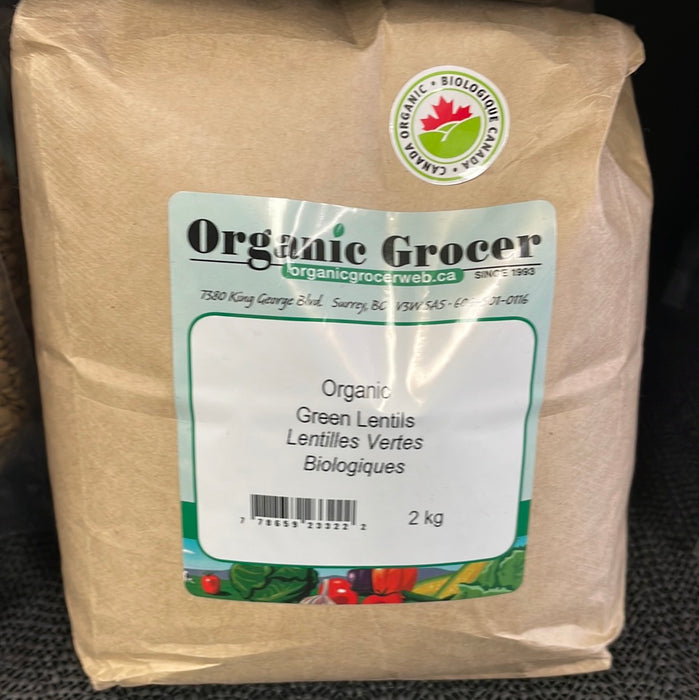 Organic Green Lentils, 2kg