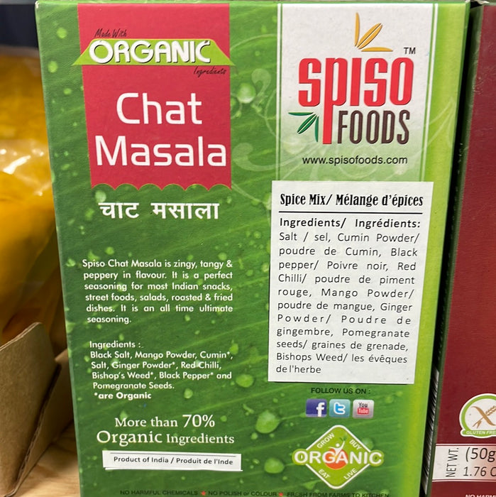 Spiso Foods Chat Masala Organic - Spice Blend 50g
