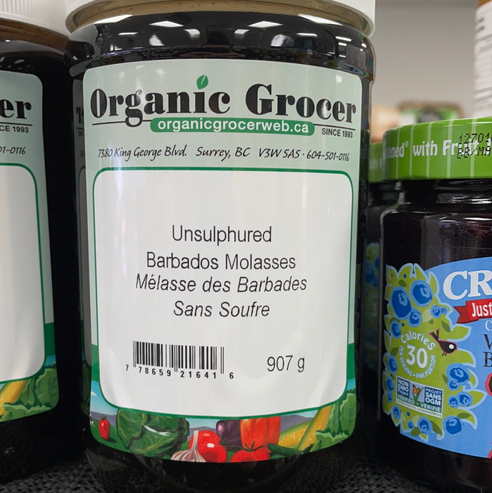 Organic Grocer Unsulphured Molasses - Barbados Molasses 907g