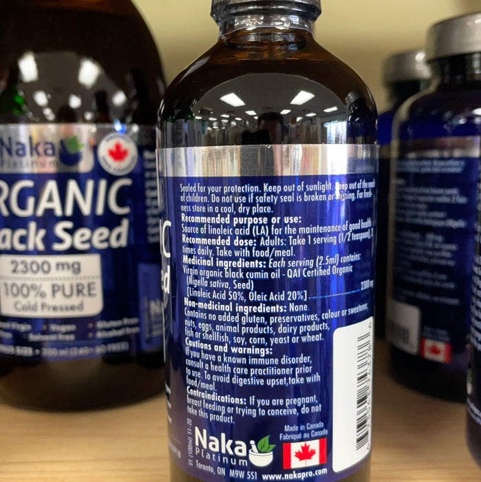 Naka Black Seed Oil Organic 100% Pure Cold Pressed 100ml