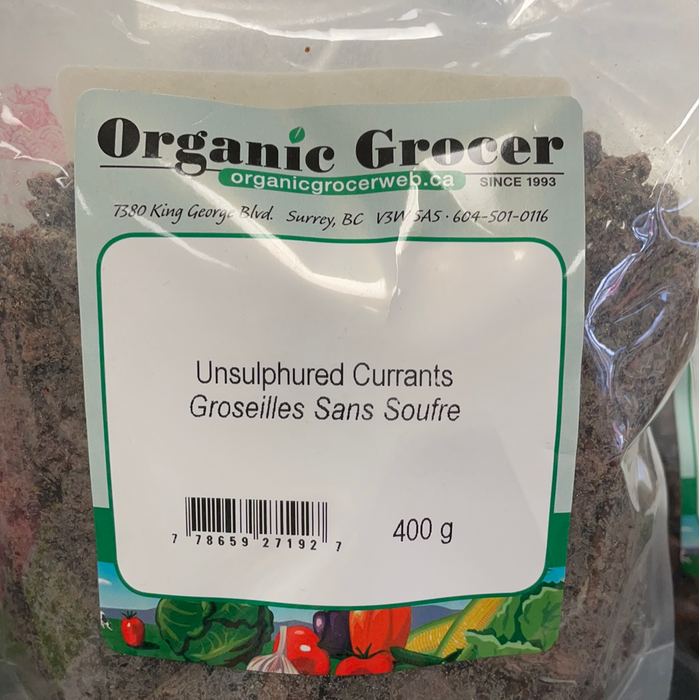 Organic Grocer Unsulphured Currants 400g