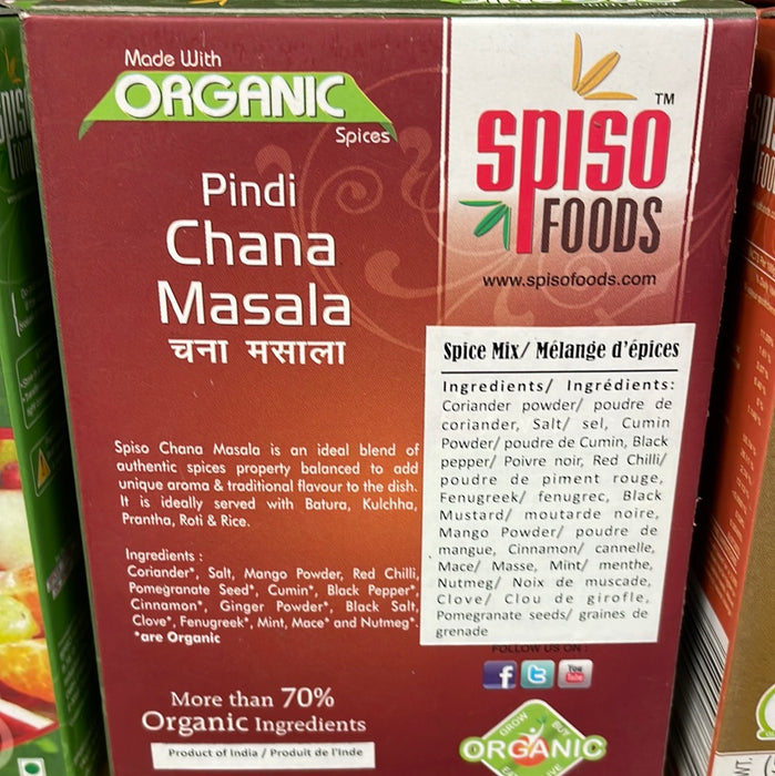 Spiso Foods Pindi Chana Masala Organic - Spice Blend 50g