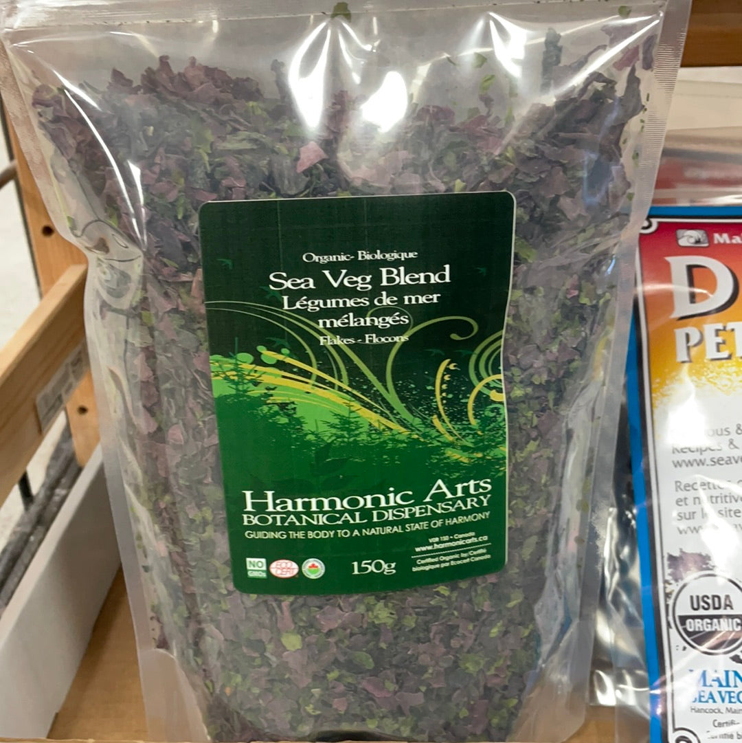 Harmonic Arts Sea Vegetable Blend Flakes (Dulse,Sea Lettuce,Wakame,Nor — Aura Natural Market