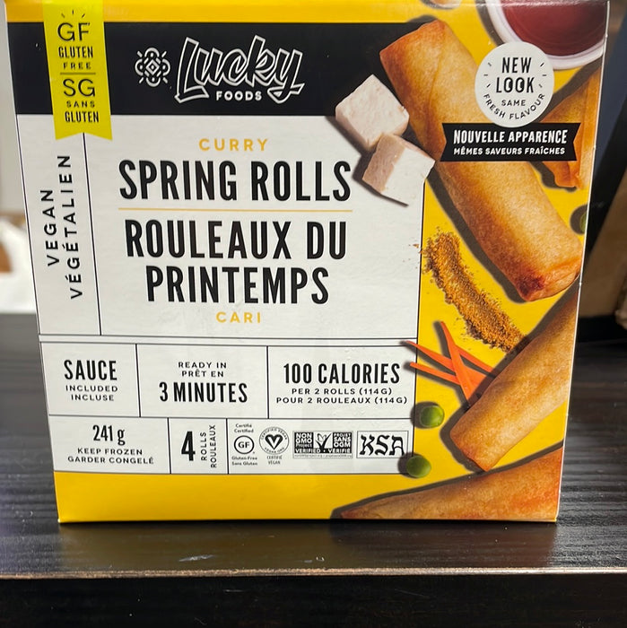 Lucky Foods Vegan Spring Rolls Curry Flavour - Gluten Free 241g