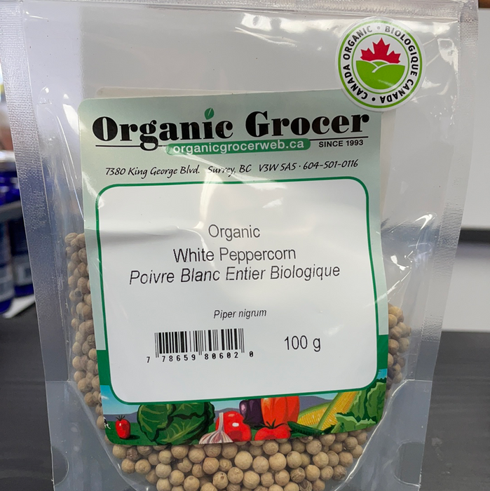 Organic White Whole Pepper 100g